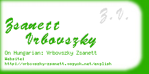 zsanett vrbovszky business card